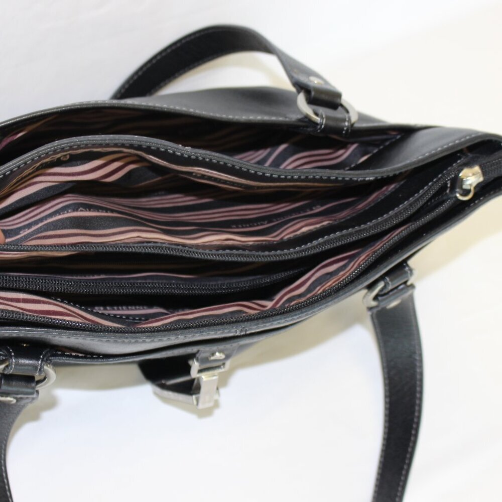 Etienne Aigner Black Leather Handbag Shoulder Bag Purse - Picture 10 of 12